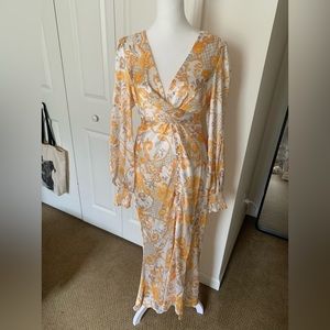 Petal + Pup Dress groovy white and yellow floral maxi dress